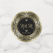 Confettis Anniversaire élégant du Mariage Black & Gold (Petit recto)