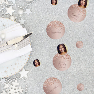 Confettis Anniversaire fête blush rose or photo