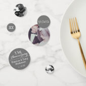 Confettis Anniversaire mariage - 3 Photos - 25ème gris argen (Groupe)
