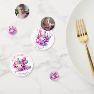 Confettis Anniversaire mignon personnalisé rose et violet Ax