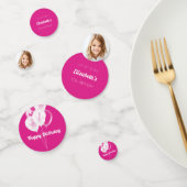 Confettis Anniversaire montgolfière rose blanc ballons photo (Groupe)