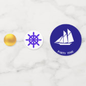 Confettis Anniversaire nautique sur Blue Golden & White (Derrière)