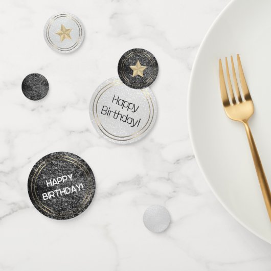 Confettis Anniversaire Noir et Blanc Parties scintillant Con (Groupe)