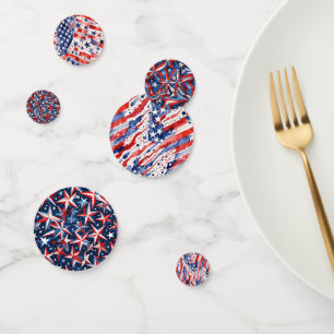 Confettis Aquarelle America Patriotique Étoiles & Rayures