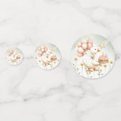 Confettis Aquarelle Bébé Oie blanche Anniversaire fête migno (Devant)