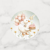 Confettis Aquarelle Bébé Oie blanche Anniversaire fête migno (Petit recto)