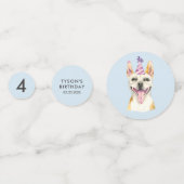 Confettis Aquarelle Chien Chien Chiot fête d'anniversaire (Devant)