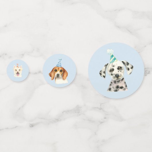 Confettis Aquarelle Chien Chien Chiot fête d'anniversaire (Derrière)