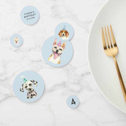 Confettis Aquarelle Chien Chien Chiot fête d'anniversaire (Groupe)