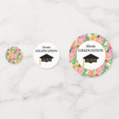 Confettis Aquarelle fleurs roses graduation merci (Derrière)