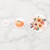 Confettis Aquarelle Floral Automne Anniversaire (Devant)