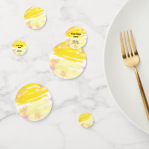 Confettis Aquarelle jaune simple ajoutez votre logo texte pe