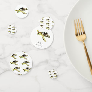 Confettis Aquarelle minimale du Baby shower de tortue de mer