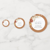 Confettis Aquarelle orange rouille Fête des mariées florale (Devant)