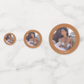 Confettis Aquarelle orange rouille Fête des mariées florale (Derrière)