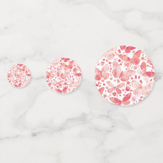 Confettis Aquarelle papillon rose (Devant)