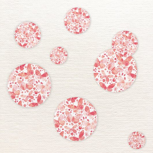 Confettis Aquarelle papillon rose