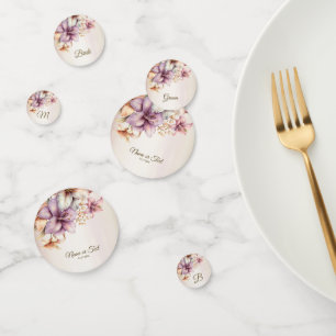 Confettis Aquarelle Party Boho rose Fleurs Élégant