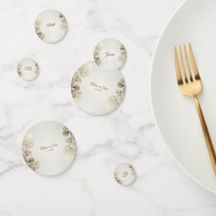 Confettis Aquarelle Party Golden Eucalyptus Foliage brillant