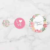 Confettis Aquarelle Pink Peonies | Fête des mariées florale (Devant)