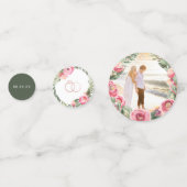 Confettis Aquarelle Pink Peonies | Fête des mariées florale (Derrière)