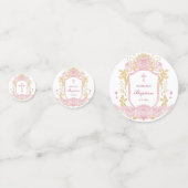 Confettis Aquarelle Rose Crest Baptism Table (Derrière)