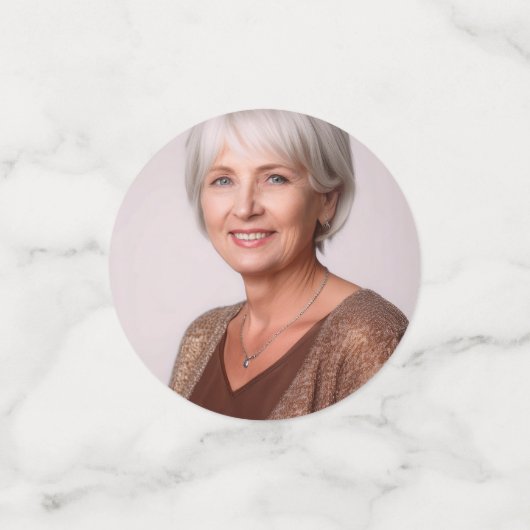 Confettis Aquarelle Rose de vin rouge Photo 60e anniversaire (Petit recto)