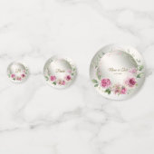 Confettis Aquarelle rose Floral Frame Bronze brillant (Devant)