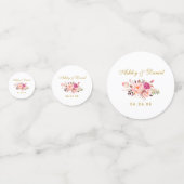 Confettis Aquarelle rose Mariage or (Devant)