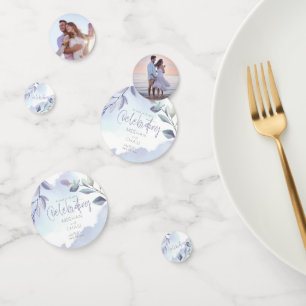 Confettis Aquarelle rustique Aqua Lilac Feuilles Enregistrer