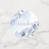 Confettis Aquarelle rustique Aqua Lilac Feuilles Enregistrer (Petit recto)