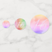 Confettis Aquarelle Script Rainbow Pastel Sweet 16 (Derrière)