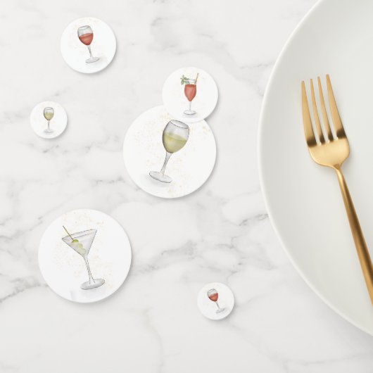 Confettis Aquarelle Simple Cute Whimsical Cocktails Boissons (Groupe)