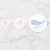 Confettis Aquarelle sous la table du Baby shower marin (Derrière)