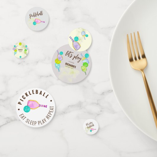 Confettis Aquarelle Thème Pickleball Sports Anniversaire (Groupe)