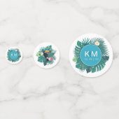 Confettis Aquarelle Tropical avec Toucan Turquoise ID577 (Devant)