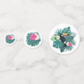 Confettis Aquarelle Tropical avec Toucan Turquoise ID577 (Derrière)