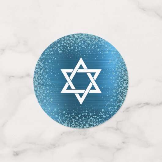 Confettis Aquarelle Turquoise B'nai Mitzvah Gold Script (Petit recto)