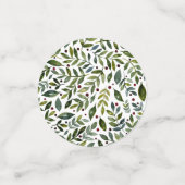 Confettis Aquarelle verte branches saisonnières et baies (Petit recto)