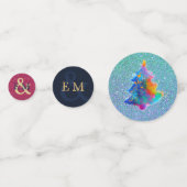 Confettis Arbre de Noël moderne arc-en-ciel personnalisé mon (Devant)