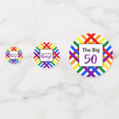 Confettis Arc-en-ciel coloré Criss-Cross Stripes Anniversair (Derrière)