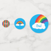 Confettis Arc-en-ciel et nuages mignons 1er anniversaire (Derrière)