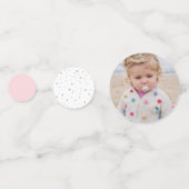 Confettis Argent et rose | Balloons Fille 1er fête d'anniver (Devant)