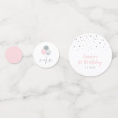 Confettis Argent et rose | Balloons Fille 1er fête d'anniver (Derrière)