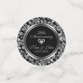 Confettis Argent Noir Et Métallique Damas (Petit recto)