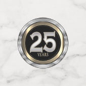 Confettis Argent, Or et Noir - 25 ans (Petit recto)