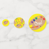 Confettis Art Paint Palette Cute 1ère fête d'anniversaire (Derrière)