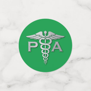 Confettis Assistant de médecin PA diplômé Vert Argent