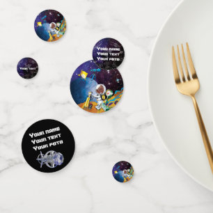 Confettis astronaute de chien et alien