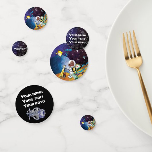 Confettis astronaute de chien et alien (Groupe)